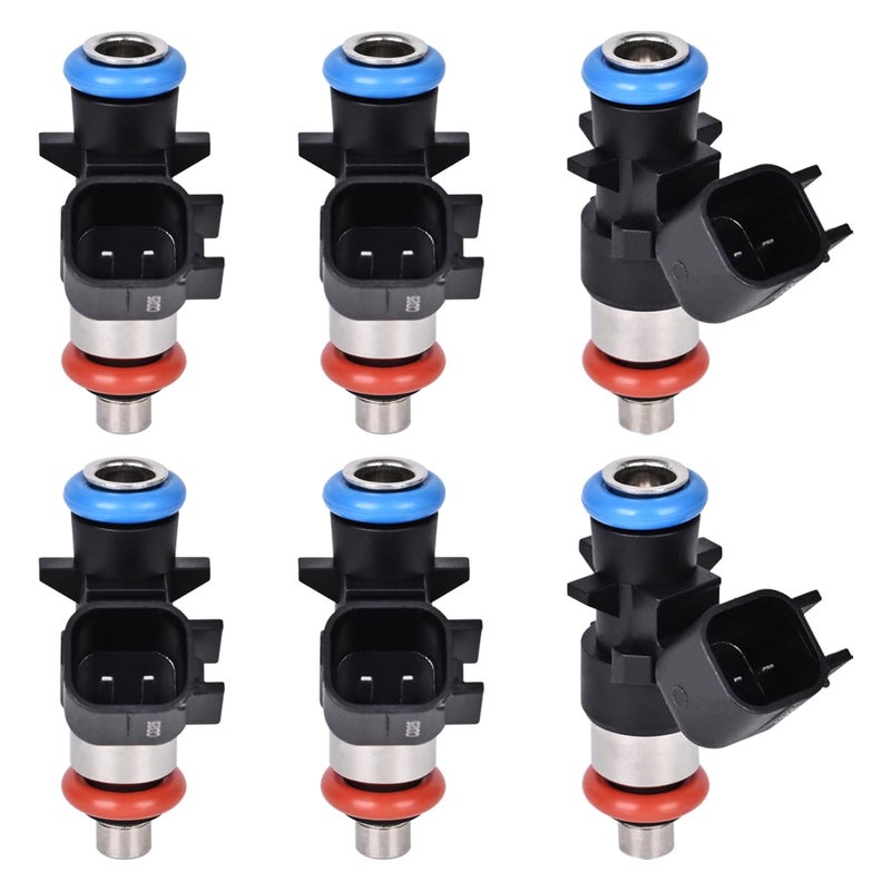 EKLN Set of 6 Fuel Injectors 0280158233 4 Holes Fit for 2011-2017 Chrysler 200 300 Dodge Avenger Challenger Charger Ram 1500/2500/3500 3.6L Replaces 5184085AC 5184085AD 4G2269 FJ1147 - Image 1